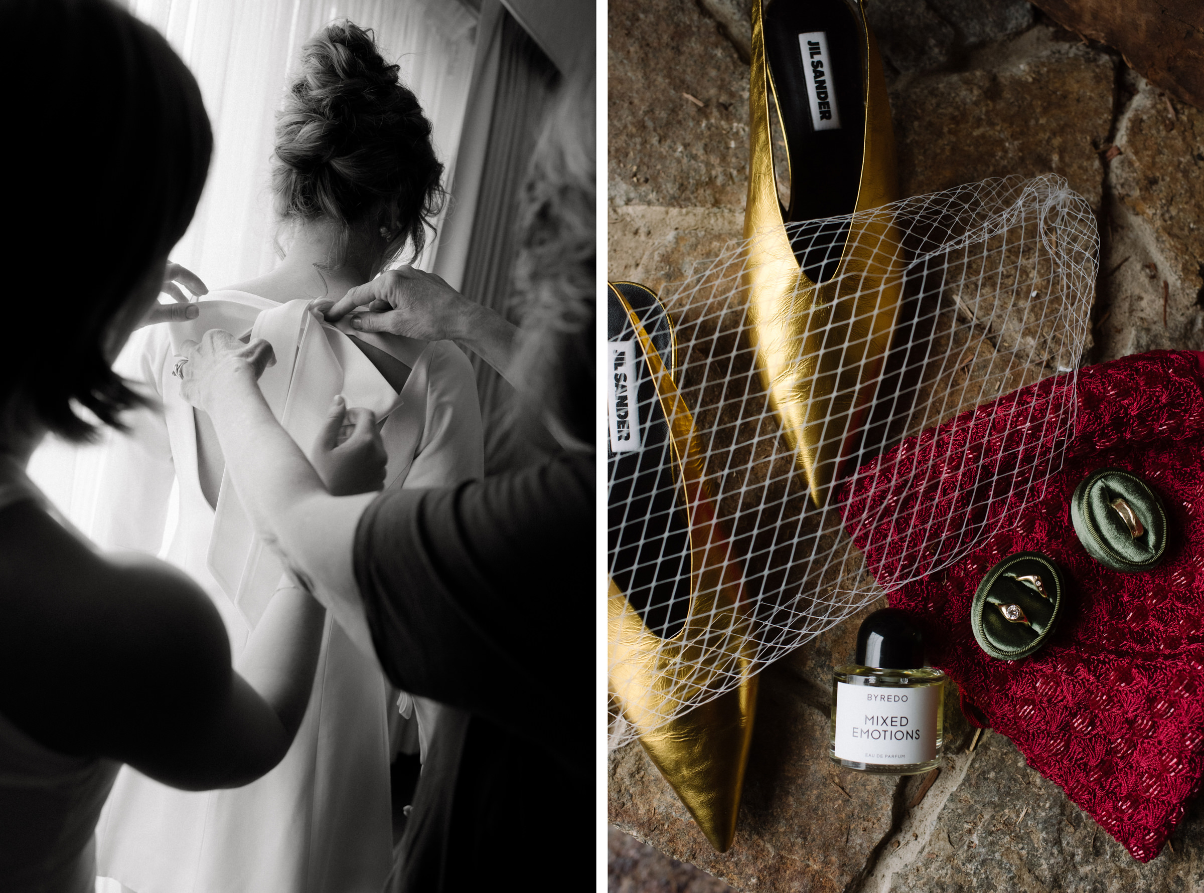 photos of details from the bride getting ready